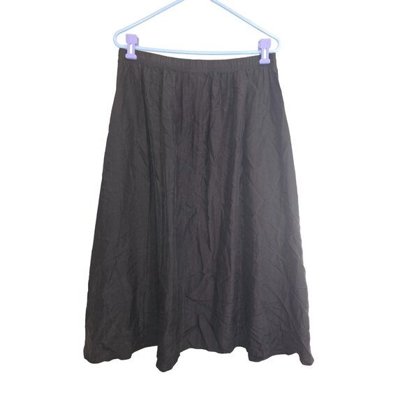 Vintage Black Silk Maxi Skirt By Saks Fifth Avenue Large